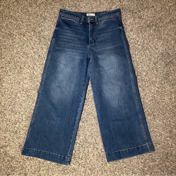 Oat New York Denim - OAT New York EverStretch High Rise Wide Leg Crop Jeans size 8